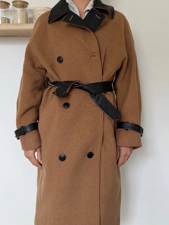 The Kooples Wool and Leather coat - Picture 1 of 3